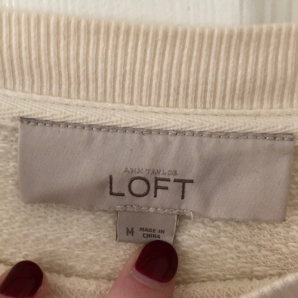 LOFT sweatshirt with lace at bottom - M - Picture 3 of 3